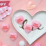 Love-shaped Happy Birthday Cake Decorated With Candles - Nioor