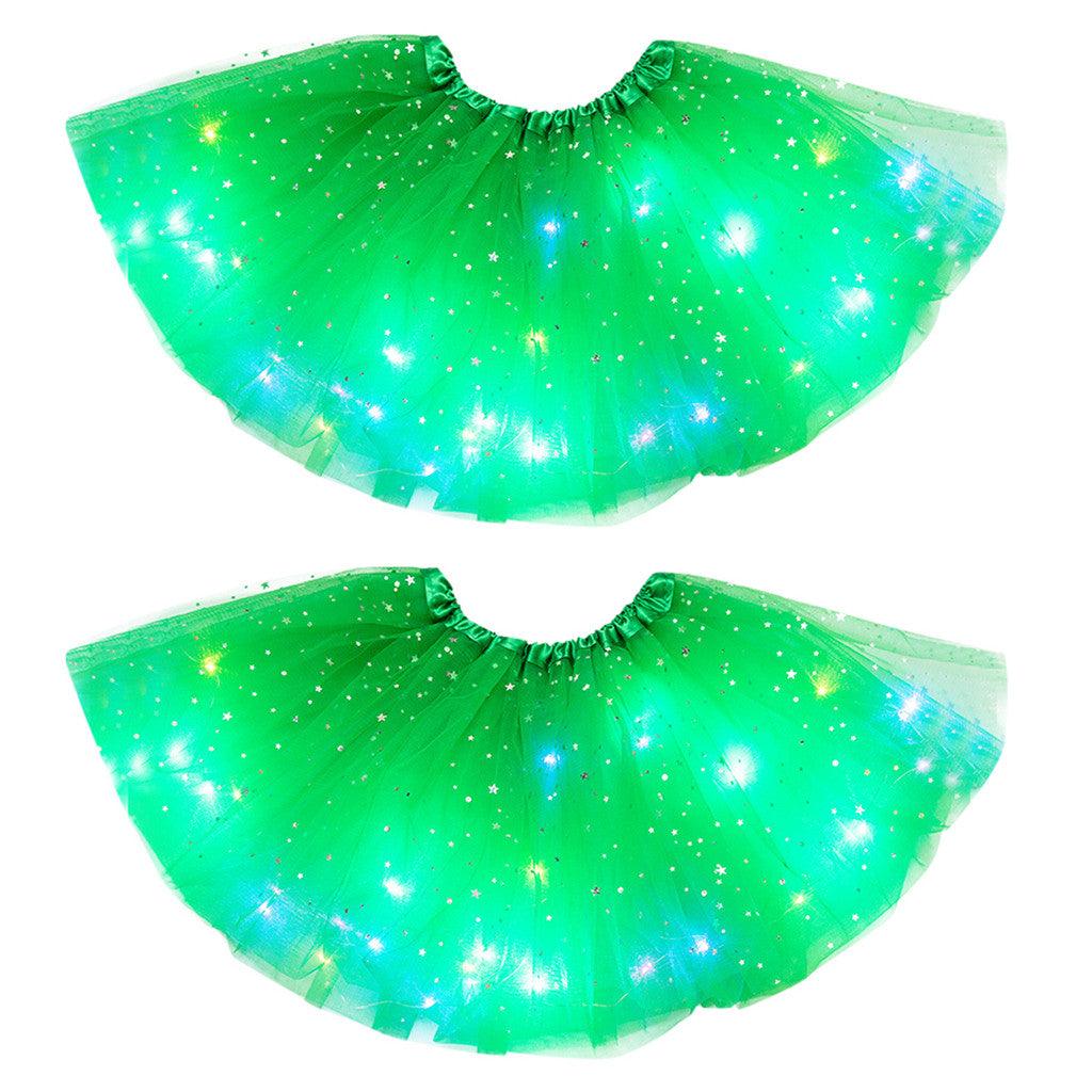 Magical & Luminous LED Princess Halloween Tutu Skirt Sequins Shiny Skirt - Nioor