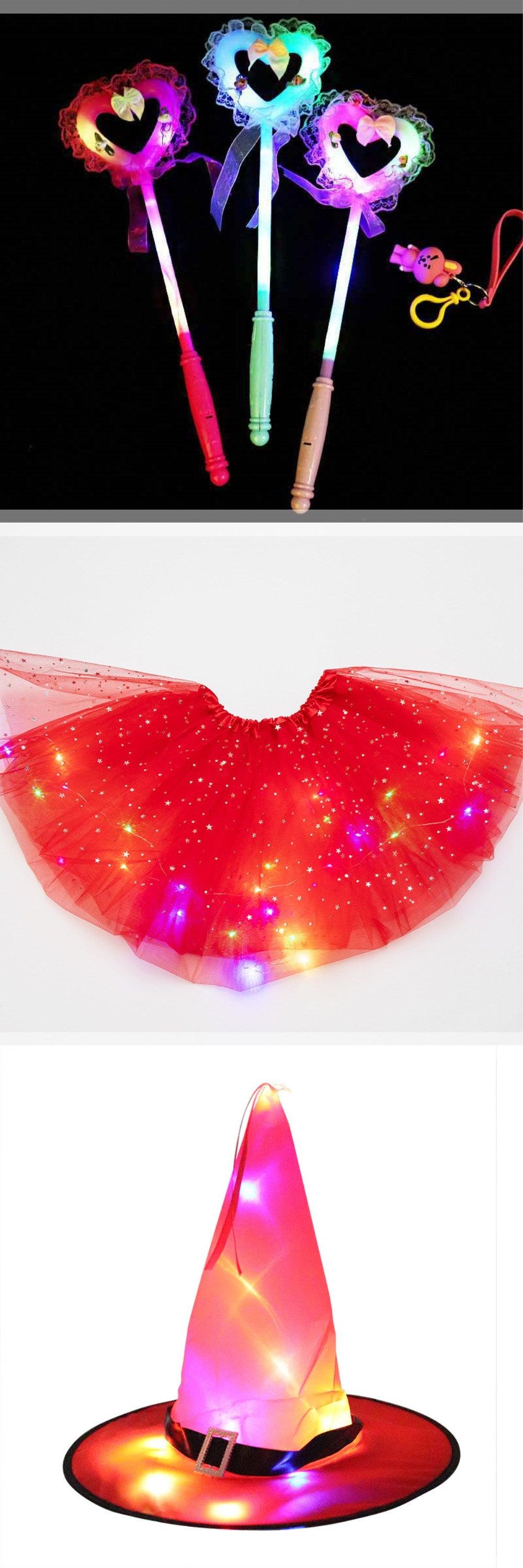 Magical & Luminous LED Princess Halloween Tutu Skirt Sequins Shiny Skirt - Nioor