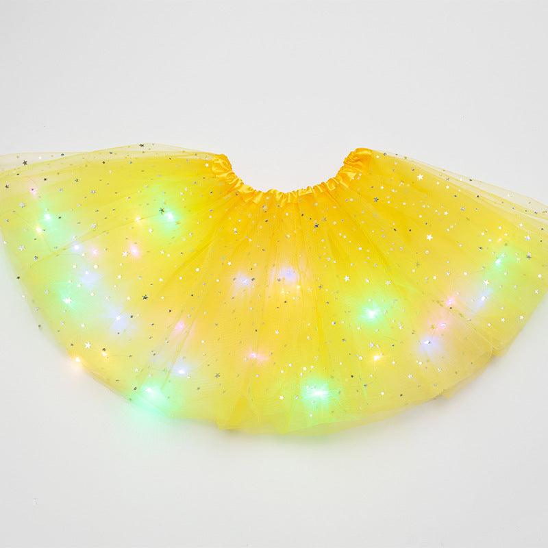 Magical & Luminous LED Princess Halloween Tutu Skirt Sequins Shiny Skirt - Nioor