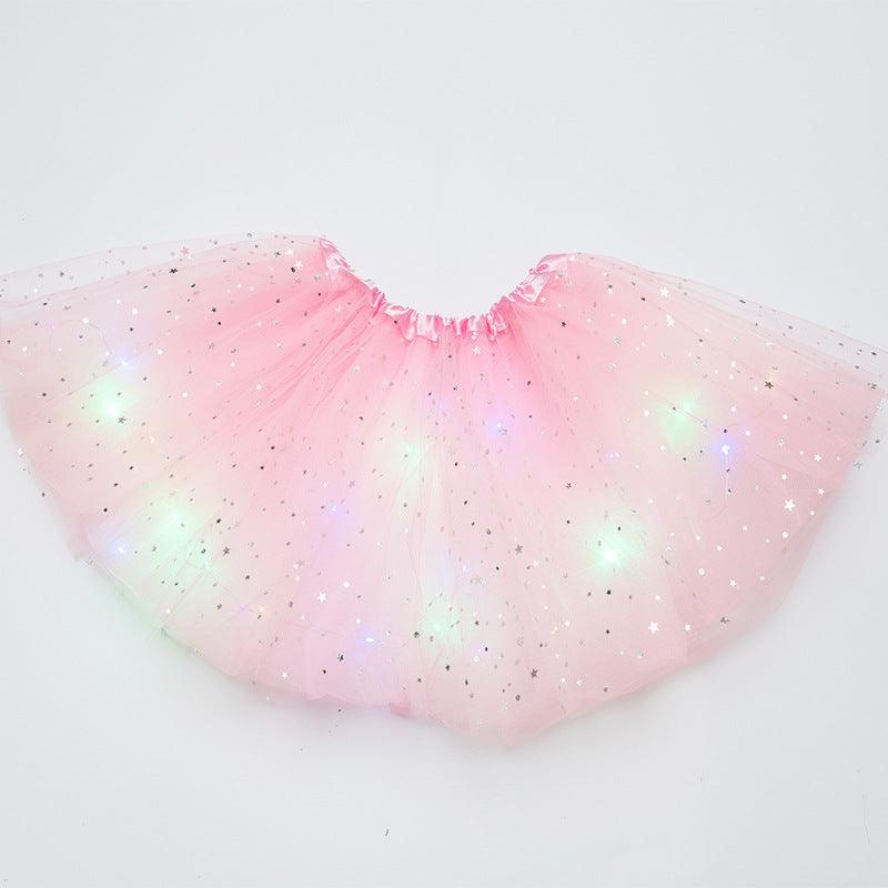 Magical & Luminous LED Princess Halloween Tutu Skirt Sequins Shiny Skirt - Nioor