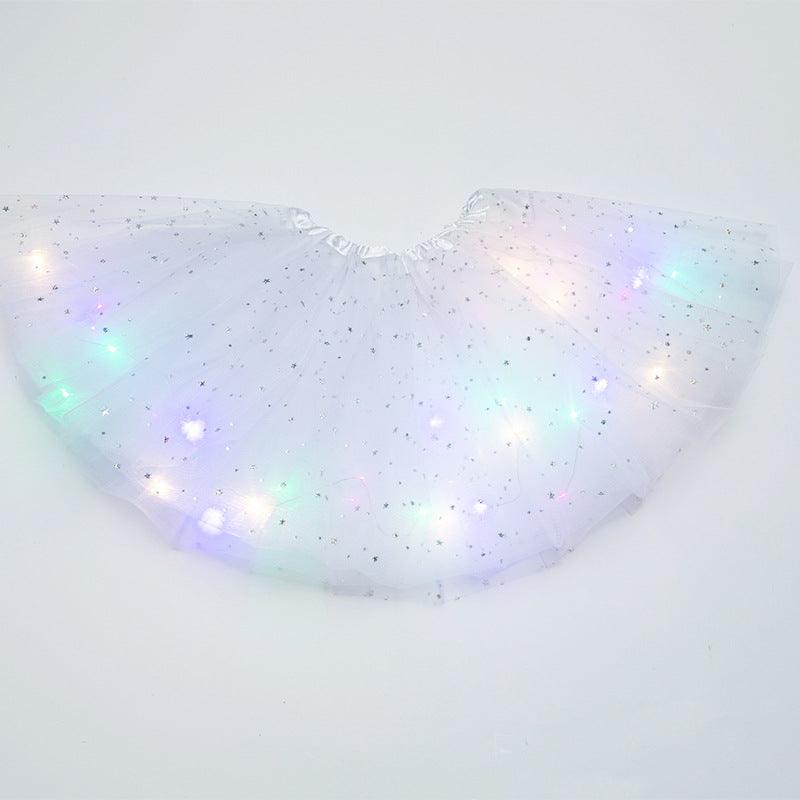 Magical & Luminous LED Princess Halloween Tutu Skirt Sequins Shiny Skirt - Nioor