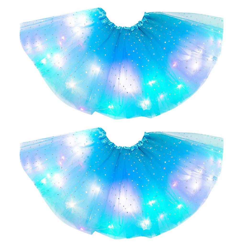 Magical & Luminous LED Princess Halloween Tutu Skirt Sequins Shiny Skirt - Nioor