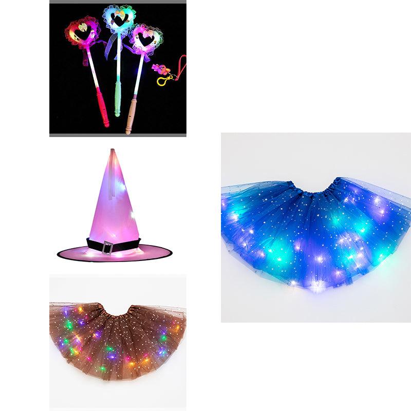 Magical & Luminous LED Princess Halloween Tutu Skirt Sequins Shiny Skirt - Nioor