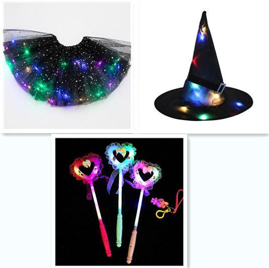 Magical & Luminous LED Princess Halloween Tutu Skirt Sequins Shiny Skirt - Nioor