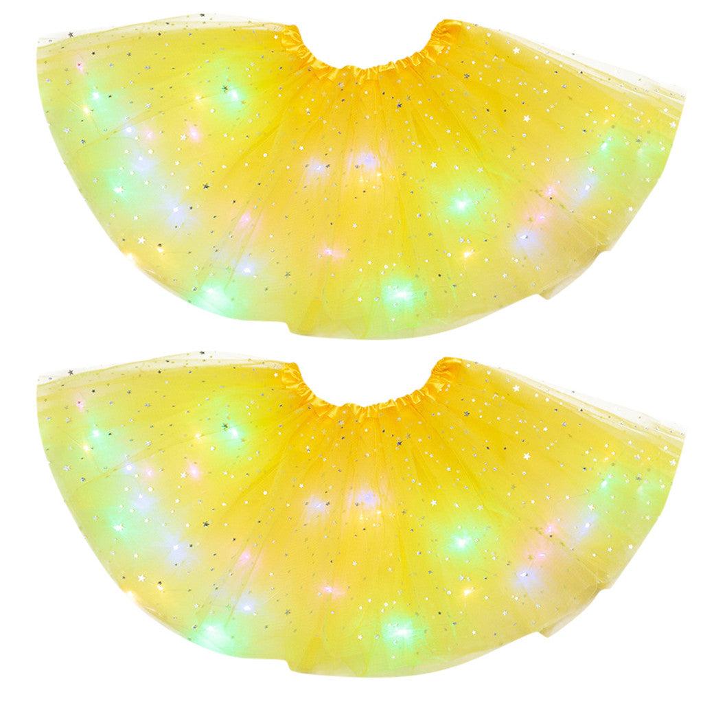 Magical & Luminous LED Princess Halloween Tutu Skirt Sequins Shiny Skirt - Nioor