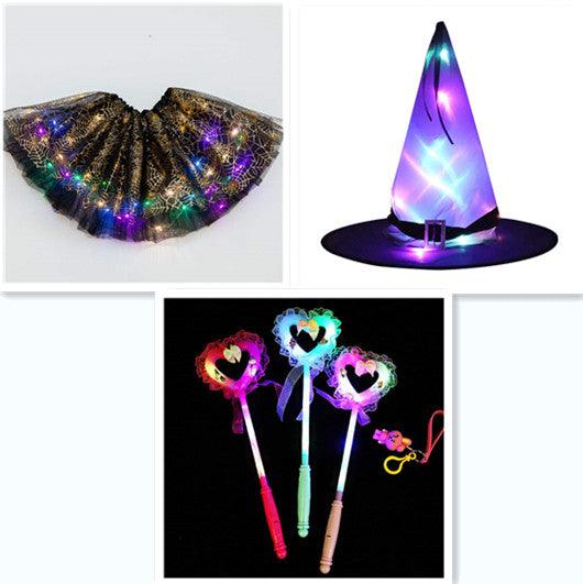 Magical & Luminous LED Princess Halloween Tutu Skirt Sequins Shiny Skirt - Nioor