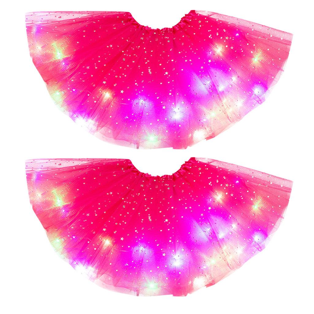 Magical & Luminous LED Princess Halloween Tutu Skirt Sequins Shiny Skirt - Nioor