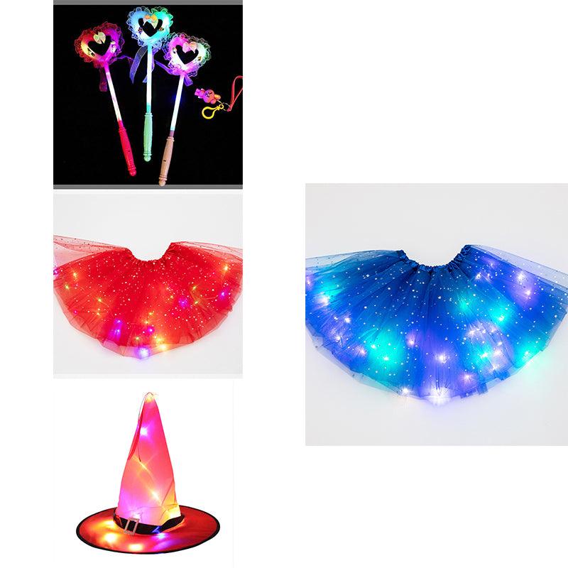 Magical & Luminous LED Princess Halloween Tutu Skirt Sequins Shiny Skirt - Nioor