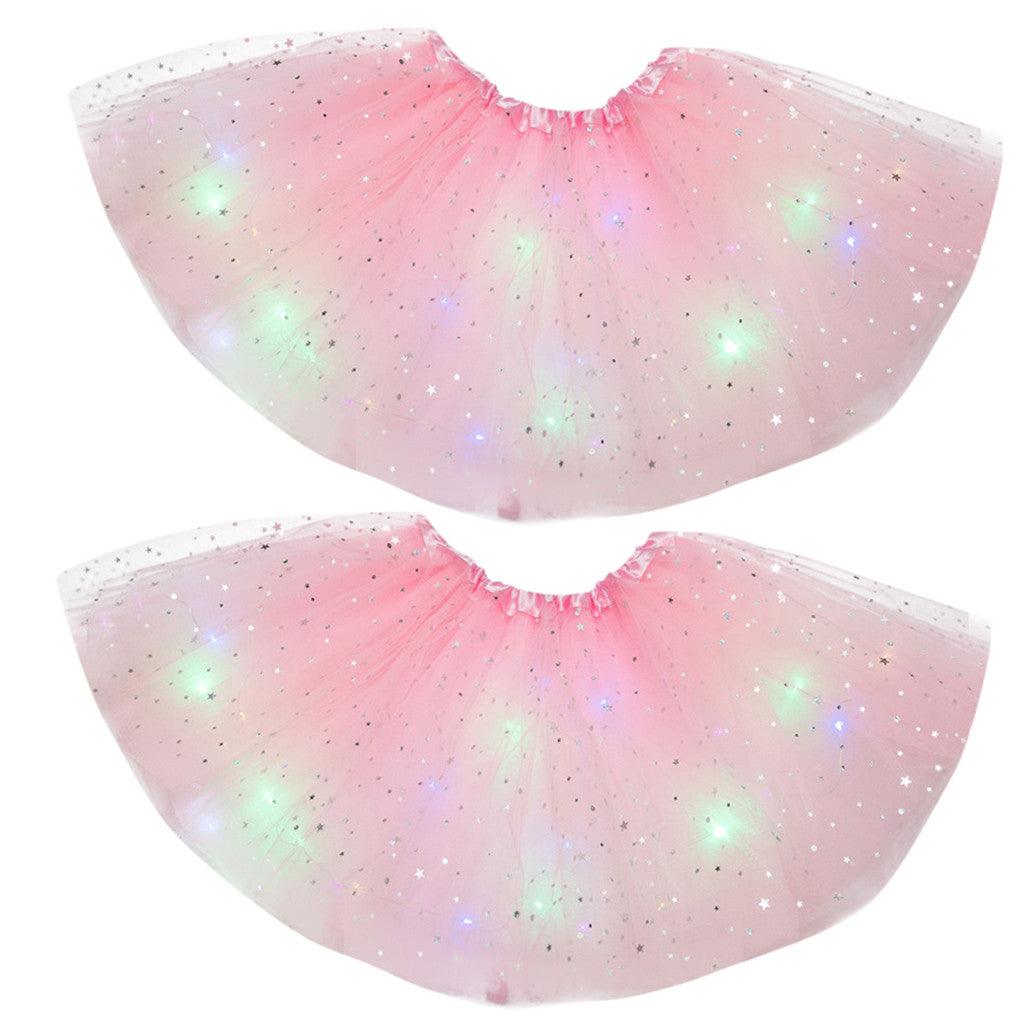 Magical & Luminous LED Princess Halloween Tutu Skirt Sequins Shiny Skirt - Nioor