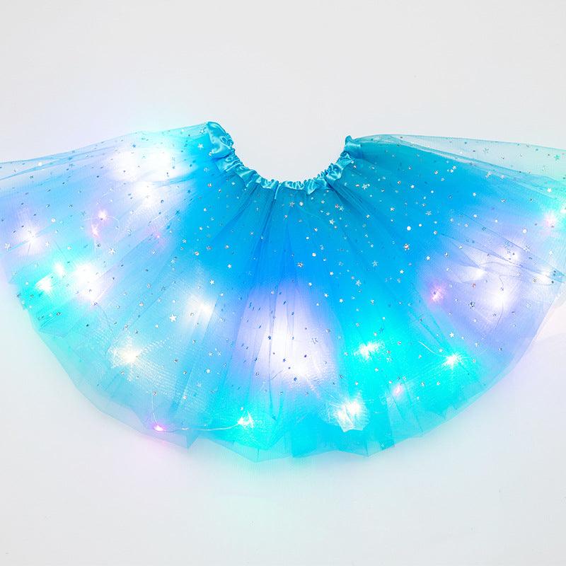 Magical & Luminous LED Princess Halloween Tutu Skirt Sequins Shiny Skirt - Nioor