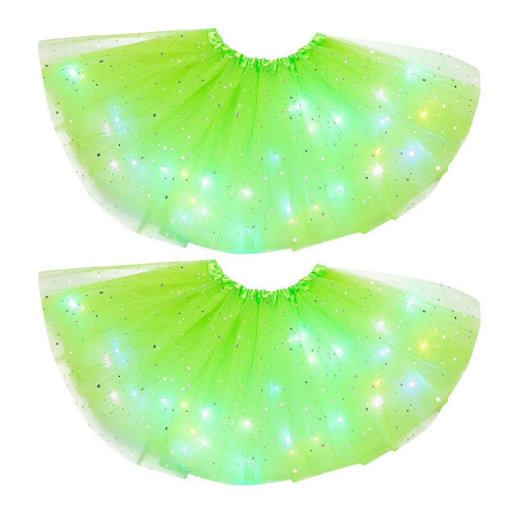 Magical & Luminous LED Princess Halloween Tutu Skirt Sequins Shiny Skirt - Nioor