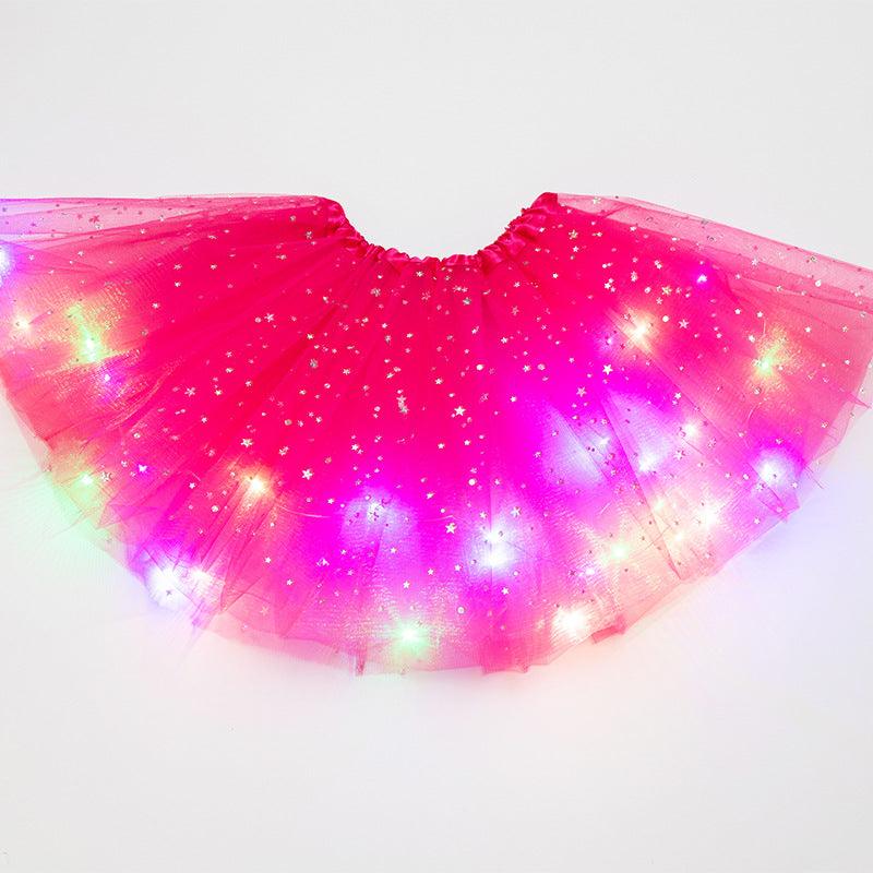 Magical & Luminous LED Princess Halloween Tutu Skirt Sequins Shiny Skirt - Nioor