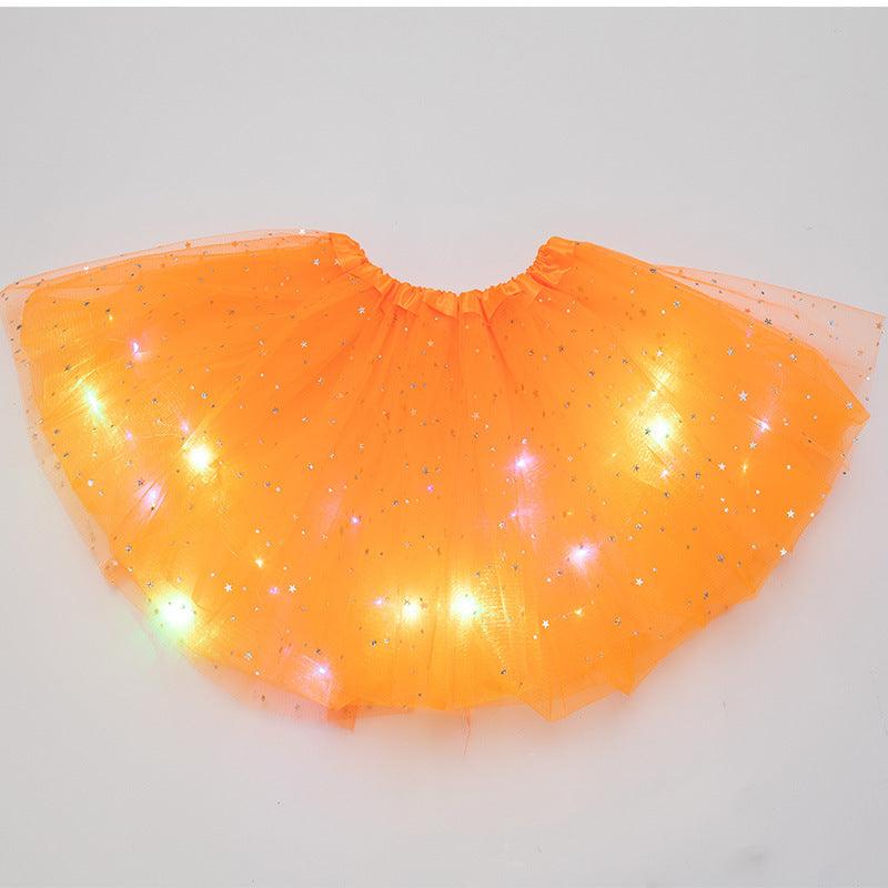 Magical & Luminous LED Princess Halloween Tutu Skirt Sequins Shiny Skirt - Nioor