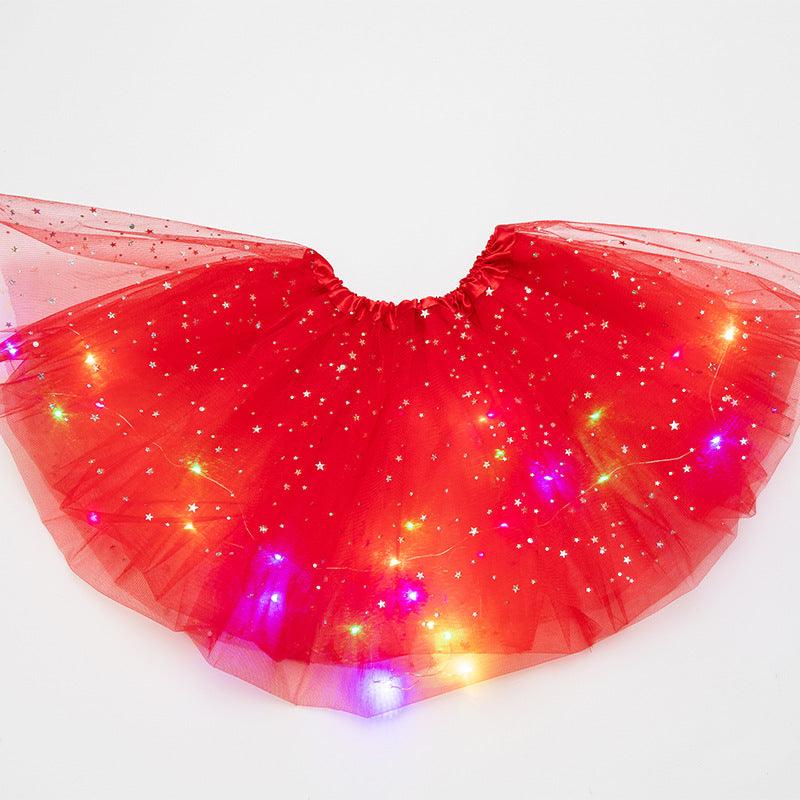 Magical & Luminous LED Princess Halloween Tutu Skirt Sequins Shiny Skirt - Nioor