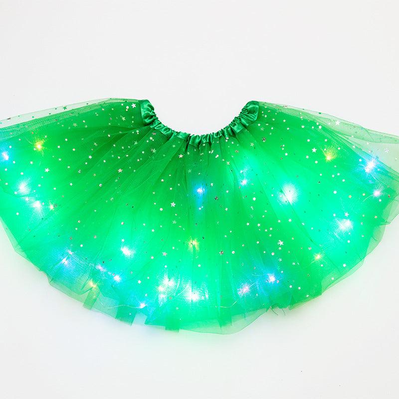 Magical & Luminous LED Princess Halloween Tutu Skirt Sequins Shiny Skirt - Nioor