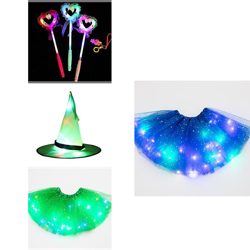 Magical & Luminous LED Princess Halloween Tutu Skirt Sequins Shiny Skirt - Nioor