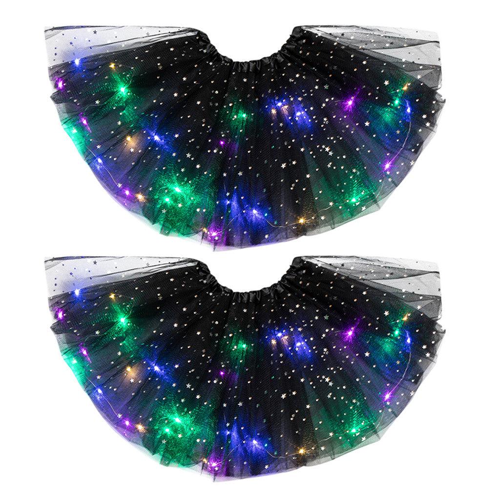 Magical & Luminous LED Princess Halloween Tutu Skirt Sequins Shiny Skirt - Nioor