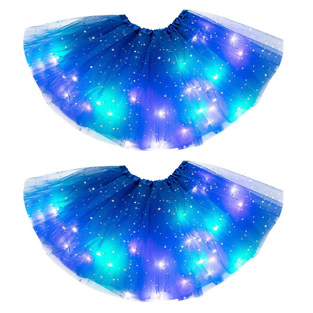 Magical & Luminous LED Princess Halloween Tutu Skirt Sequins Shiny Skirt - Nioor