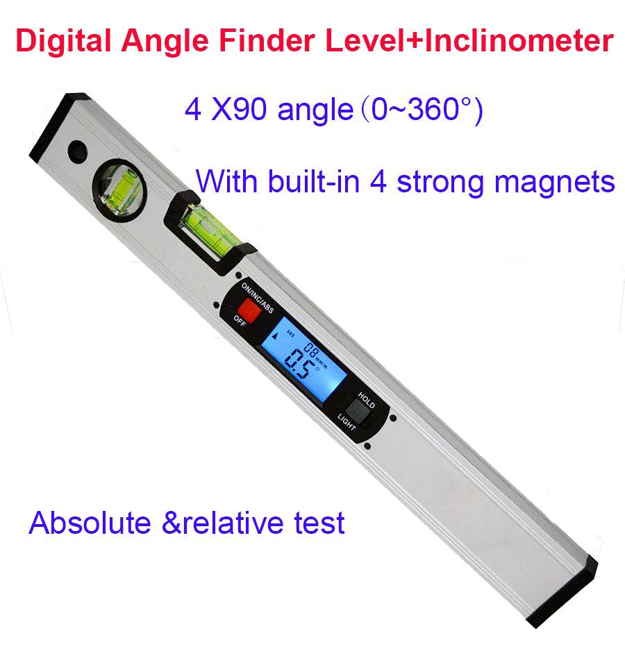 Magnetic angle meter, angle ruler, digital display level ruler, electronic level ruler, digital slope meter, 400MM angle ruler water. - Nioor