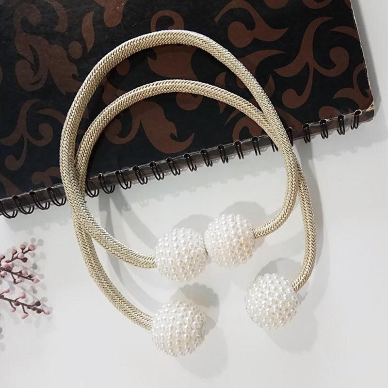 Magnetic Curtain Tiebacks Pearl Beads - Nioor