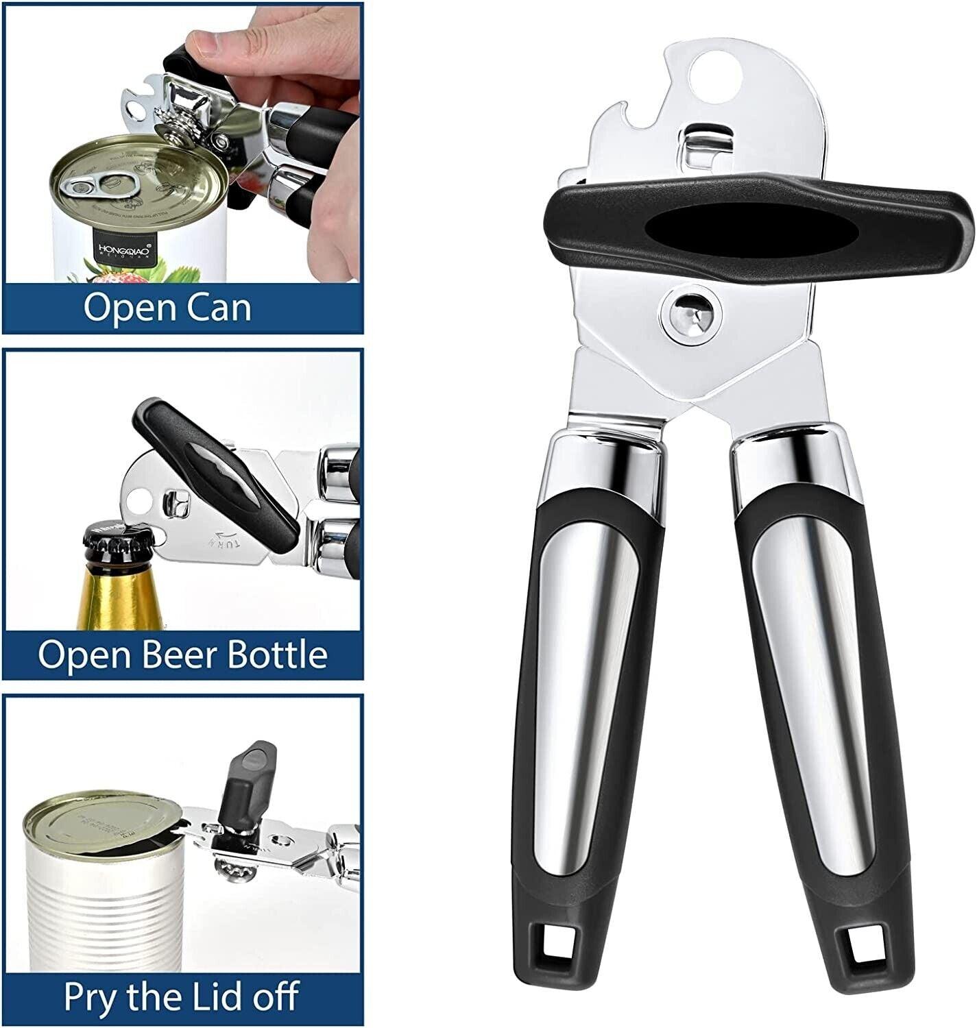 Manual Handheld Can Opener With Cutting Wheel Blade Lid Cap Openers - Nioor