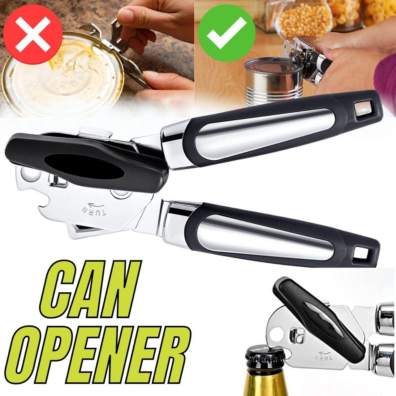 Manual Handheld Can Opener With Cutting Wheel Blade Lid Cap Openers - Nioor