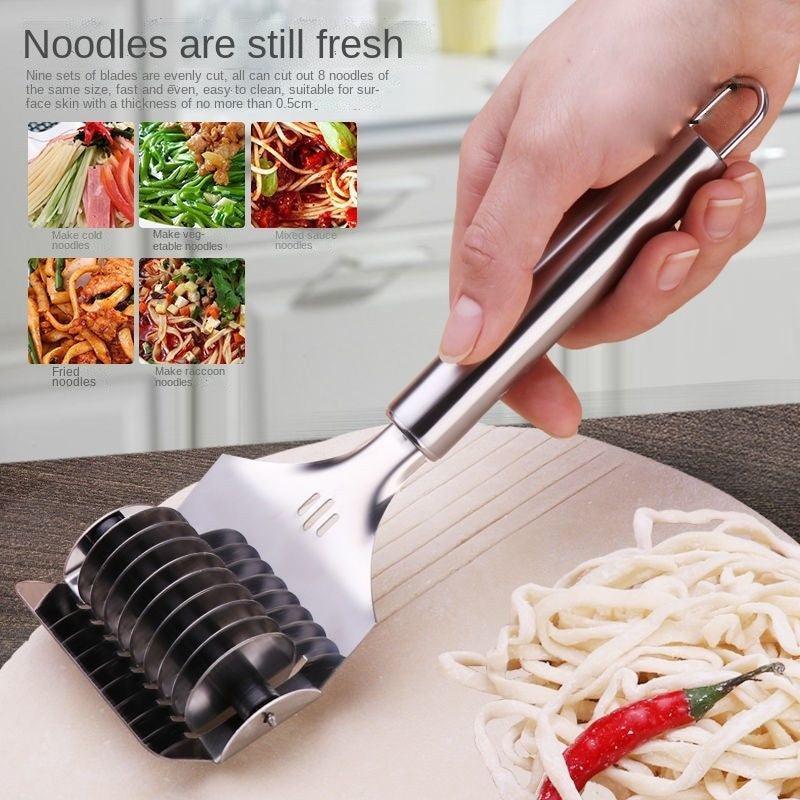 Manual Noodle Cutter Stainless Steel Roller Noodle Maker Fast Food Noodles Dough Rolling Machine Pasta Tools Gadgets For Kitchen - Nioor