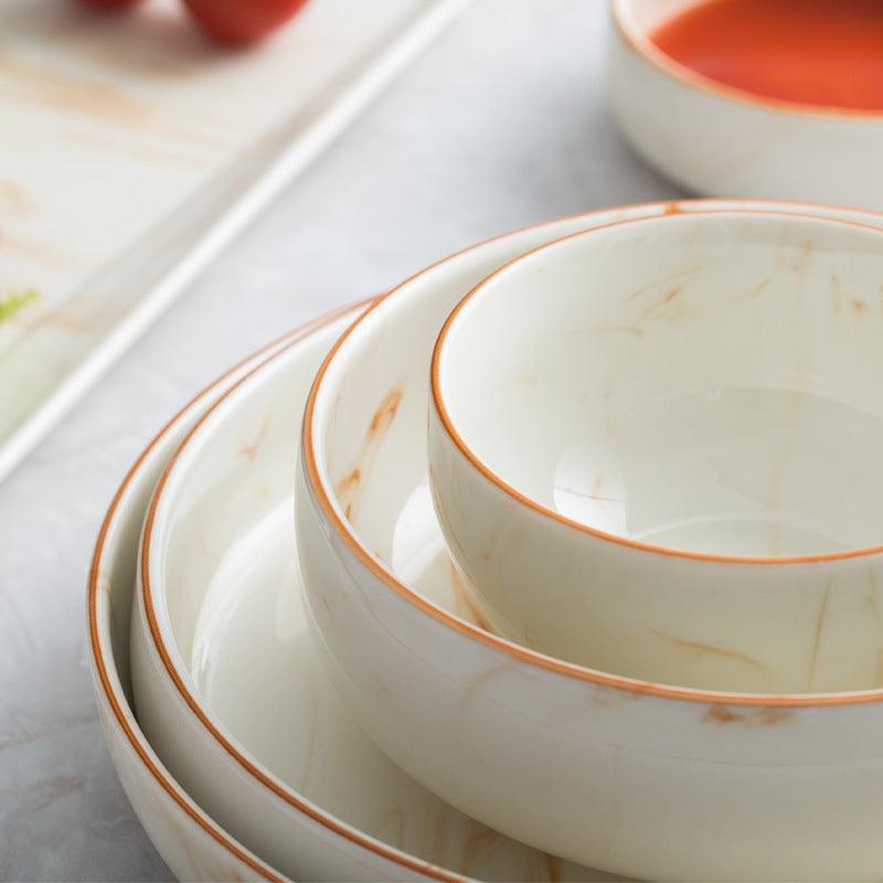 Marbled Ceramic Bowls And Dishes - Nioor