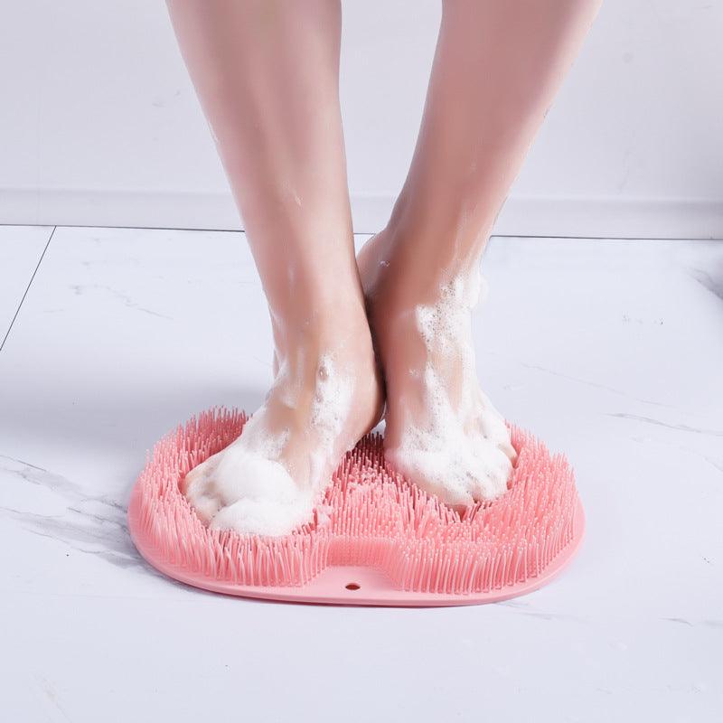 Massage Bath Brush Bathroom Non-slip Bath Mat Back Massage Brush Silicone Suction Cup Foot Rub Pad Body Cleaning Bathing Tool - Nioor