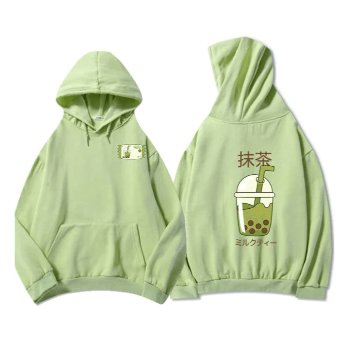 Match Boba Milk Tea Duplex Printing Soft Hoodie - Nioor