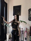 Metal Hollow Iron Knitted Black Tube Top Vest Slim Outer Wear Design Sense Female Summer - Nioor