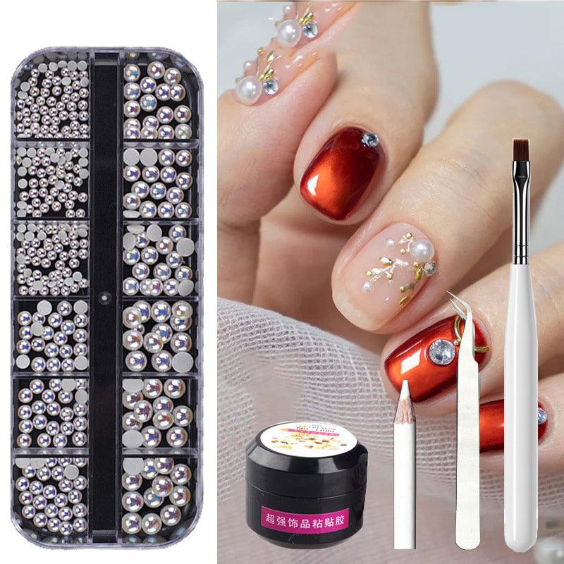 Metal Rivets Rhinestone Nail Decorations Mixed Box - Nioor