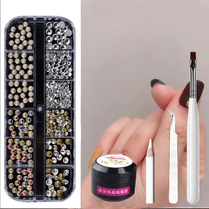 Metal Rivets Rhinestone Nail Decorations Mixed Box - Nioor