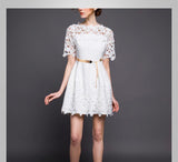 Metal Wave Pattern Woven Belt Women's Waist Chain Simple Dress Belt - Nioor