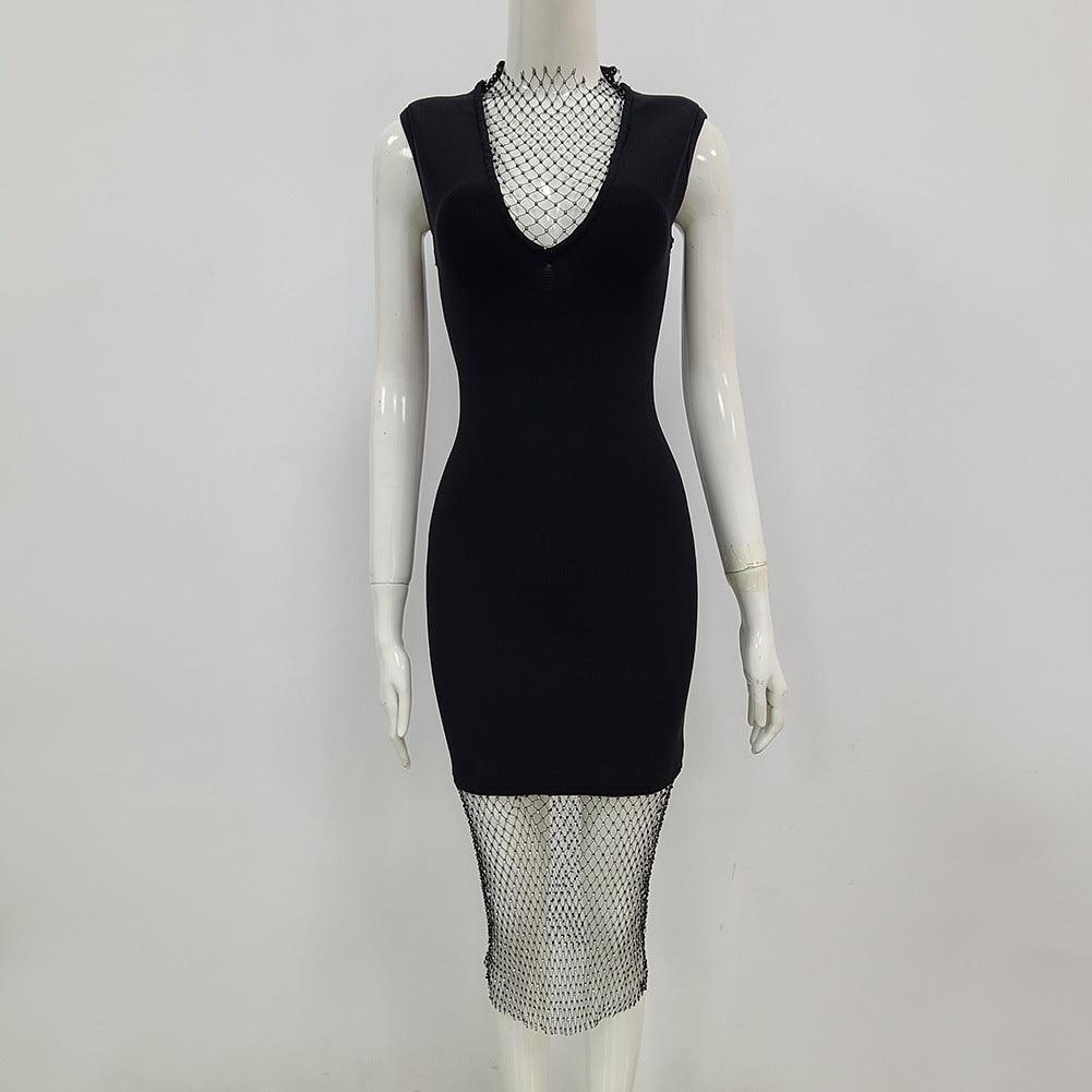 Mid-length Bandage One-piece Dress - Nioor