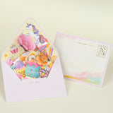 Middle Blossom 3D Blessing Greeting Card Envelope - Nioor