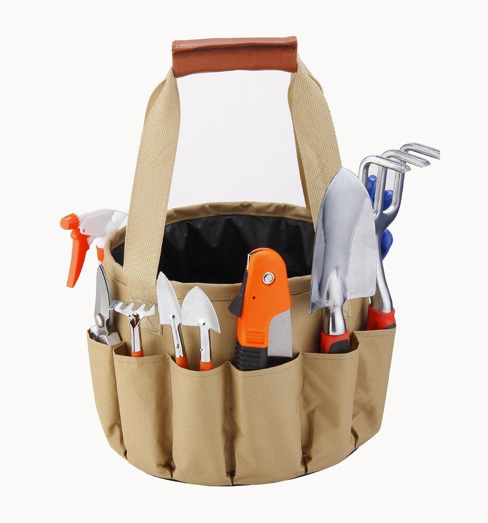 Mini Bonsai Tools Gardening Hand Tools Kit with Tote Bag Elbow Branch Nail Rake Spade Spraying Pot for Gardeners - Nioor