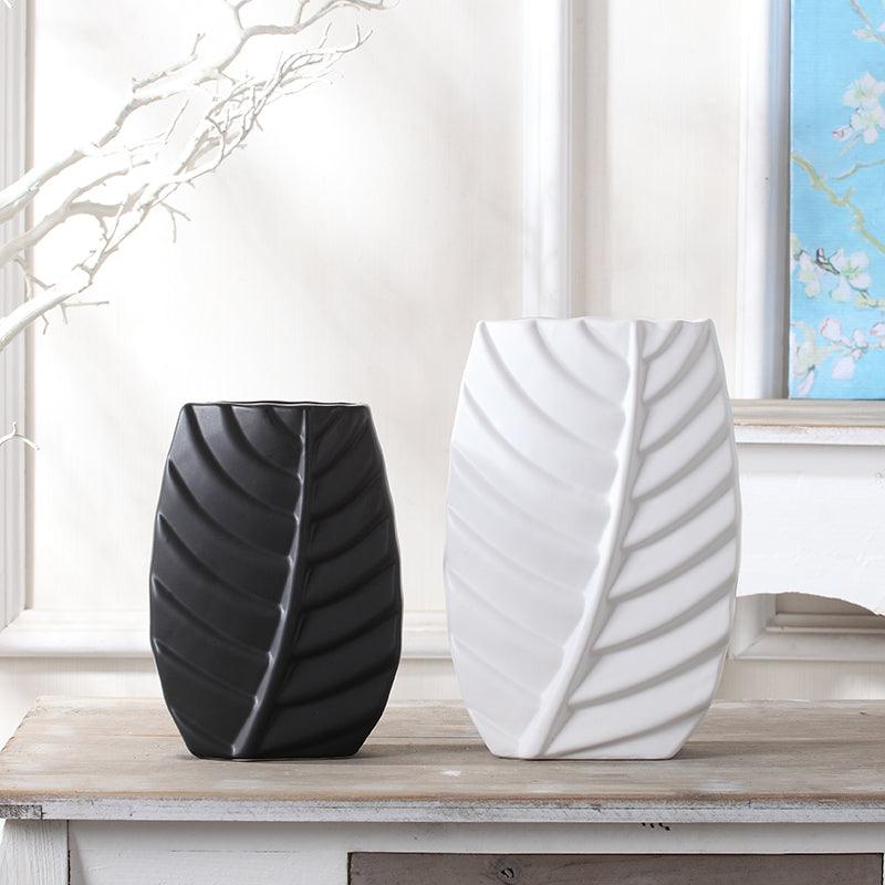 Modern Leaves Shape TV Cabinet Nordic Table Decorations Home Decor Luxury Ceramic Vase - Nioor