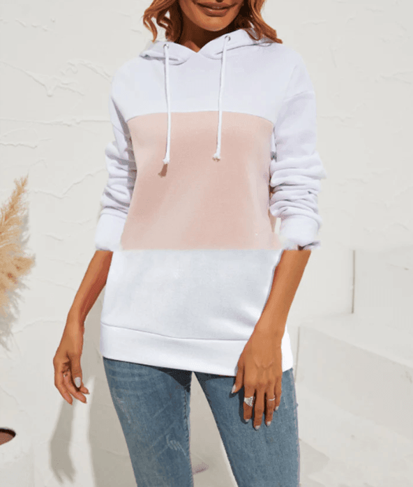 Multi Color Hooded Sweater Long Sleeve - Nioor