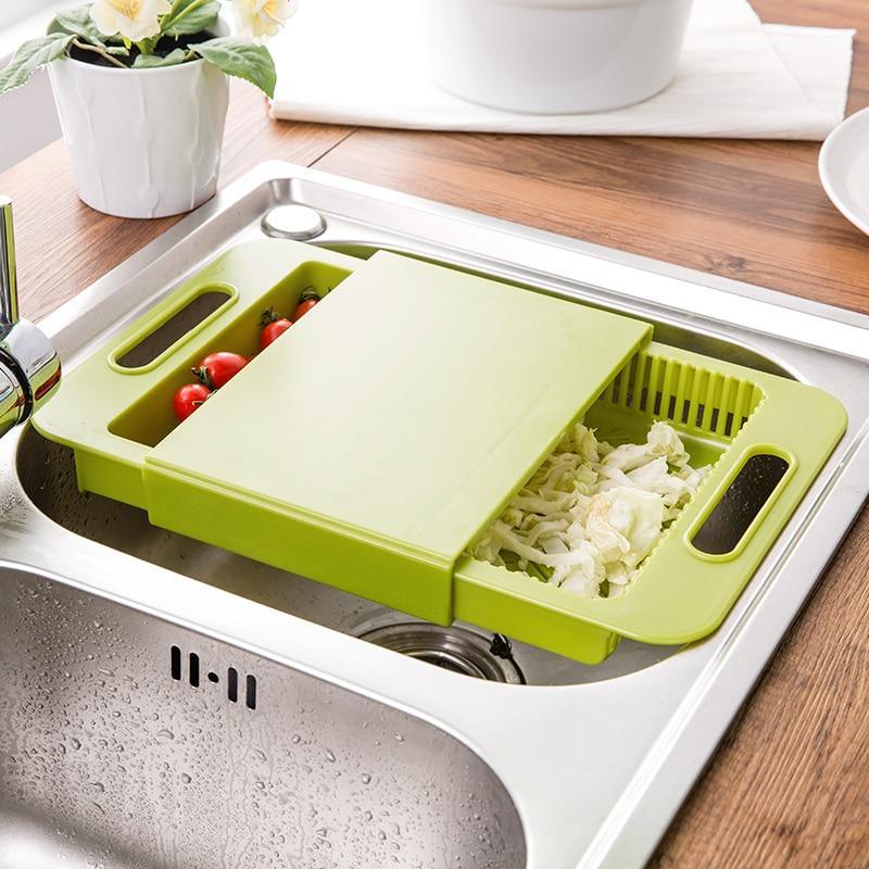 Multifunction Kitchen Chopping Blocks Sinks Drain Basket Cutting Board Vegetable Meat Tools Kitchen Accessories Chopping Board - Nioor