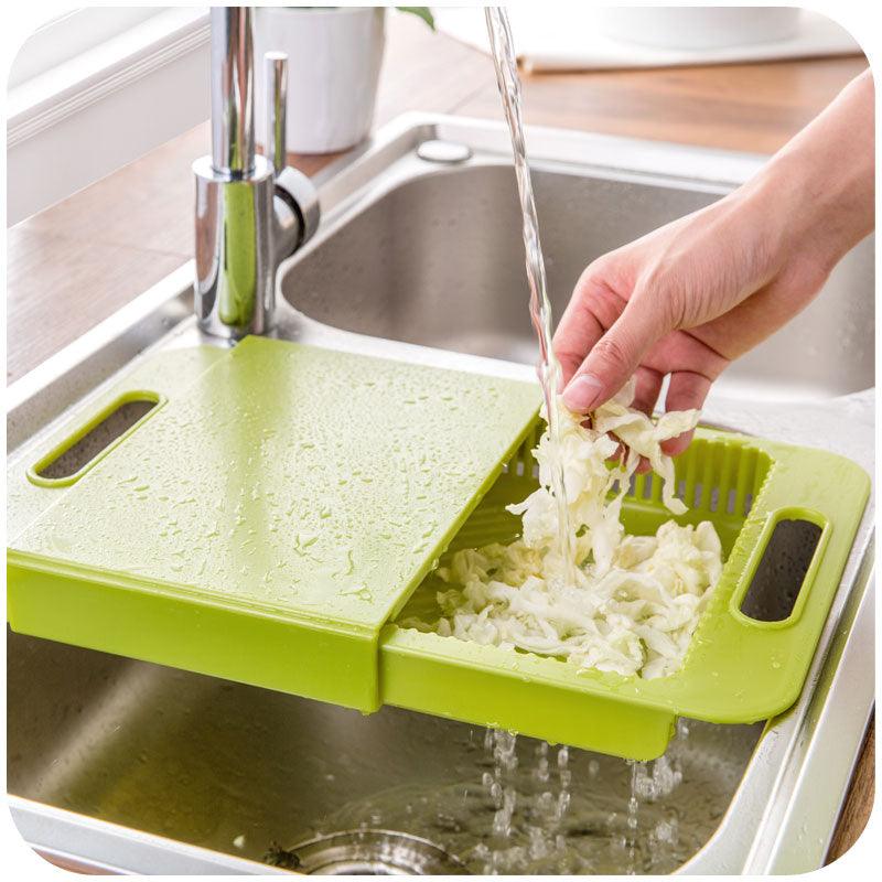 Multifunction Kitchen Chopping Blocks Sinks Drain Basket Cutting Board Vegetable Meat Tools Kitchen Accessories Chopping Board - Nioor