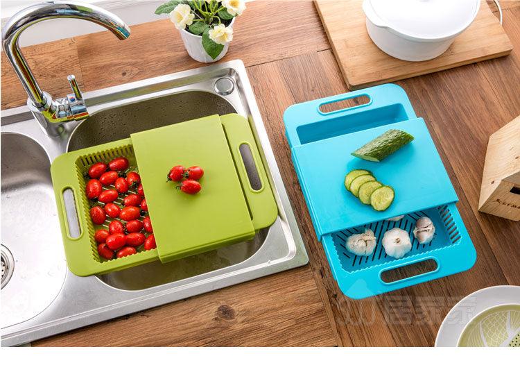 Multifunction Kitchen Chopping Blocks Sinks Drain Basket Cutting Board Vegetable Meat Tools Kitchen Accessories Chopping Board - Nioor