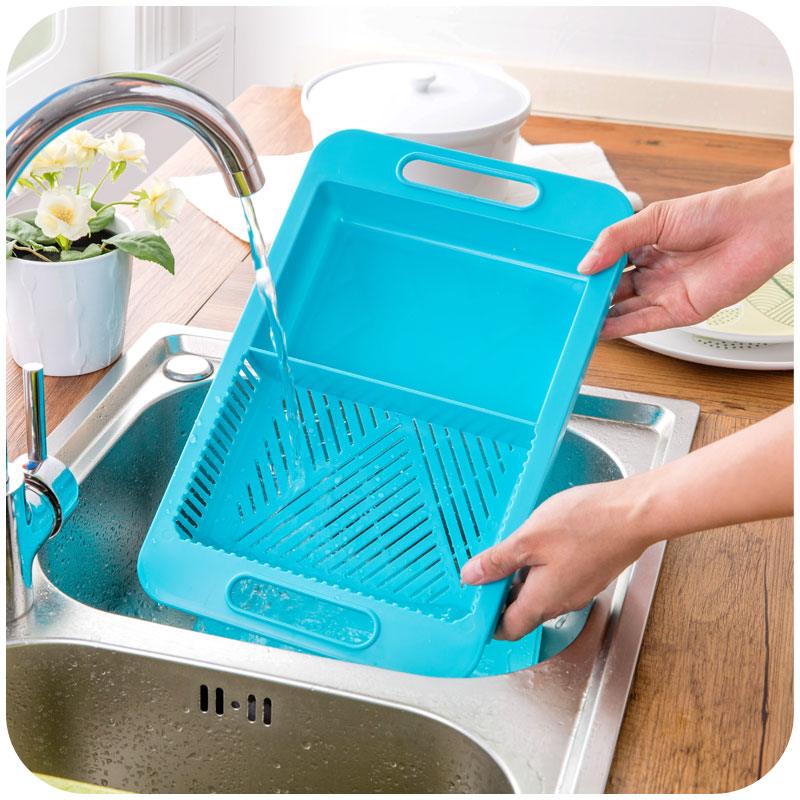 Multifunction Kitchen Chopping Blocks Sinks Drain Basket Cutting Board Vegetable Meat Tools Kitchen Accessories Chopping Board - Nioor