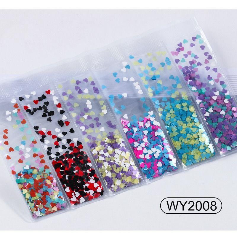 Nail Art Accessories Glitter Sequins Laser Diamond Love Heart Nail Patch - Nioor