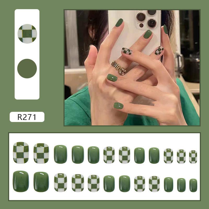 Nail Art Finished Fake Nail Scrub Nail Patch Wearable - Nioor