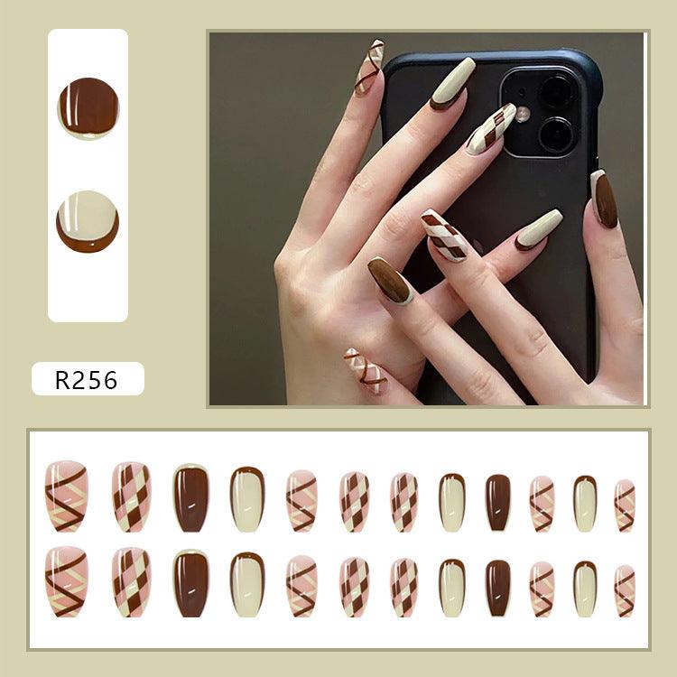 Nail Art Finished Fake Nail Scrub Nail Patch Wearable - Nioor