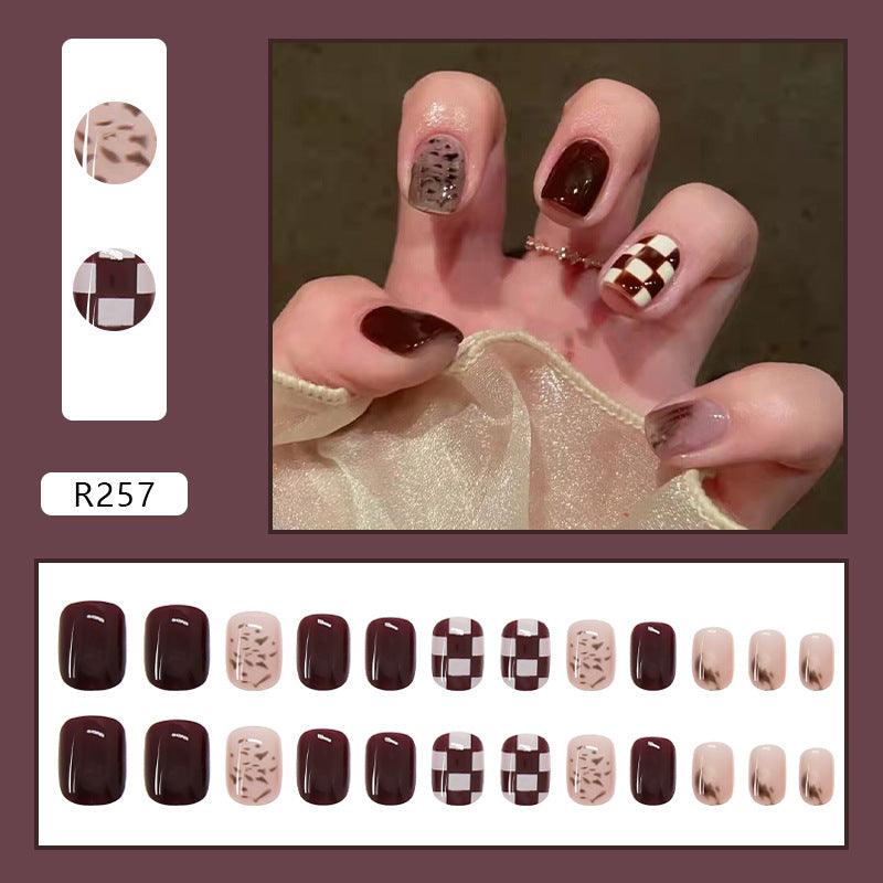 Nail Art Finished Fake Nail Scrub Nail Patch Wearable - Nioor