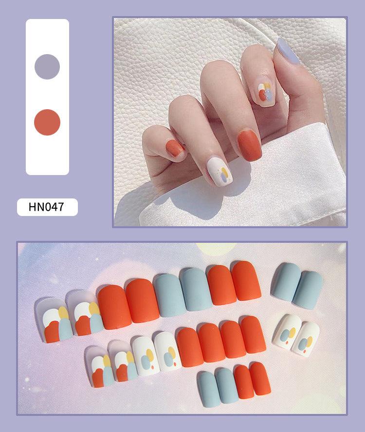 Nail Art Finished Fake Nail Scrub Nail Patch Wearable - Nioor