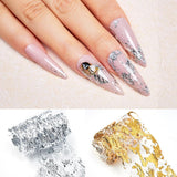 Nail Art Gold Foil Paper Sally Mesh Gold and Silver Foil Mesh Gold Thread - Nioor